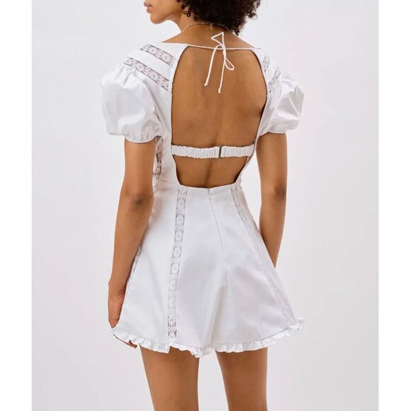 For Love & Lemons White Maura Mini Dress NWOT - Size M - Picture 2 of 7